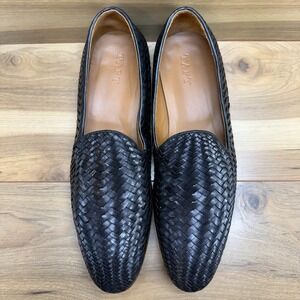 TAFT Monaco Woven Weave Slip On Mens 13 EU 46 Black Leather Dress Shoes